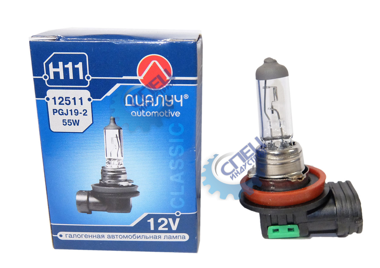 Лампа H11 галог 12V55W (ДИАЛУЧ) 12511