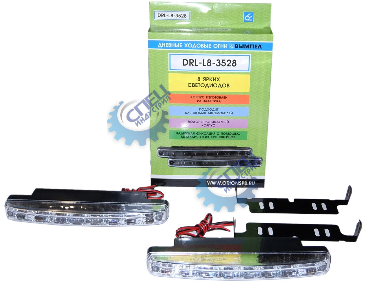 Ходовые огни DRL-L8-3528 SMD (Орион) пласт. корп. 8 диод. к-т 2шт