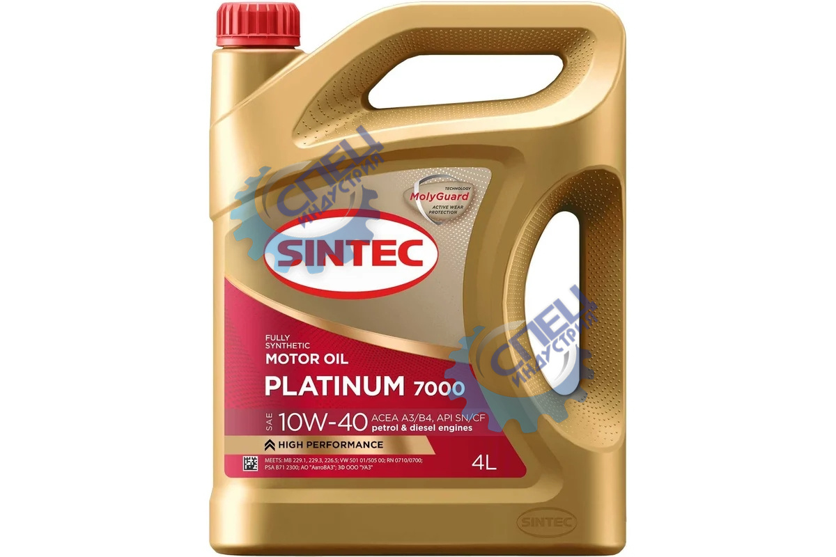 А/масло SINTEC Платинум 7000 10W40  API SN ACEA A3/B4 4л 