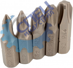 Насадки набор крестовые 1/4" L 25мм 5 пр (АвтоДело) (10537) 40628