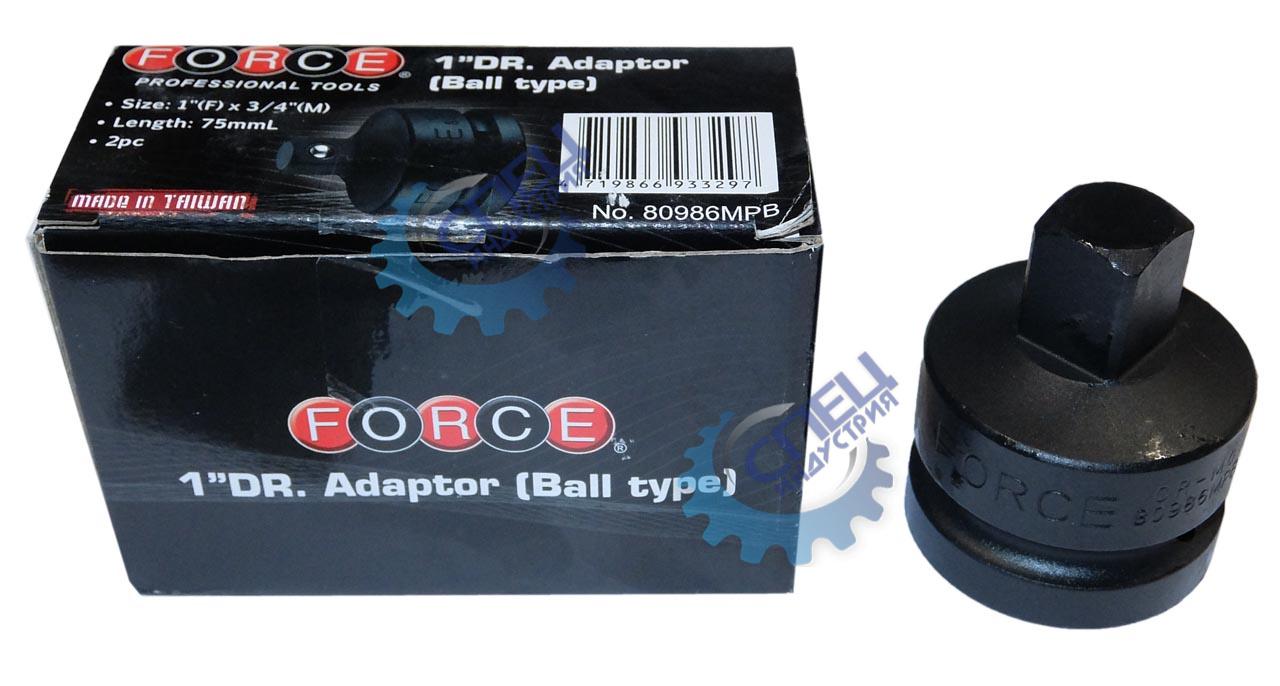 Адаптер 1"х3/4" ударный (Force) 80986MPB