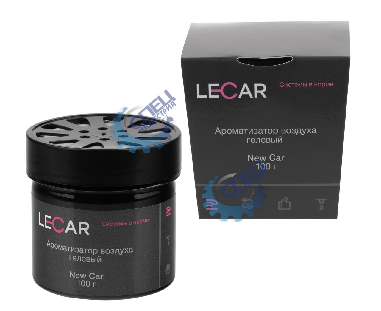 Ароматизатор на панель гель (LECAR) Банка Новая машина 100 гр