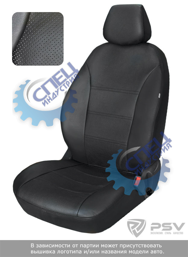 Чехлы Renault Logan/Sandero/Stepway 2012- (БРК) дел. черный аригон