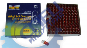 Лампа 12V5W (Маяк) (б/ц)  ORANGE (повторитель поворота) (61205бцORANGE)